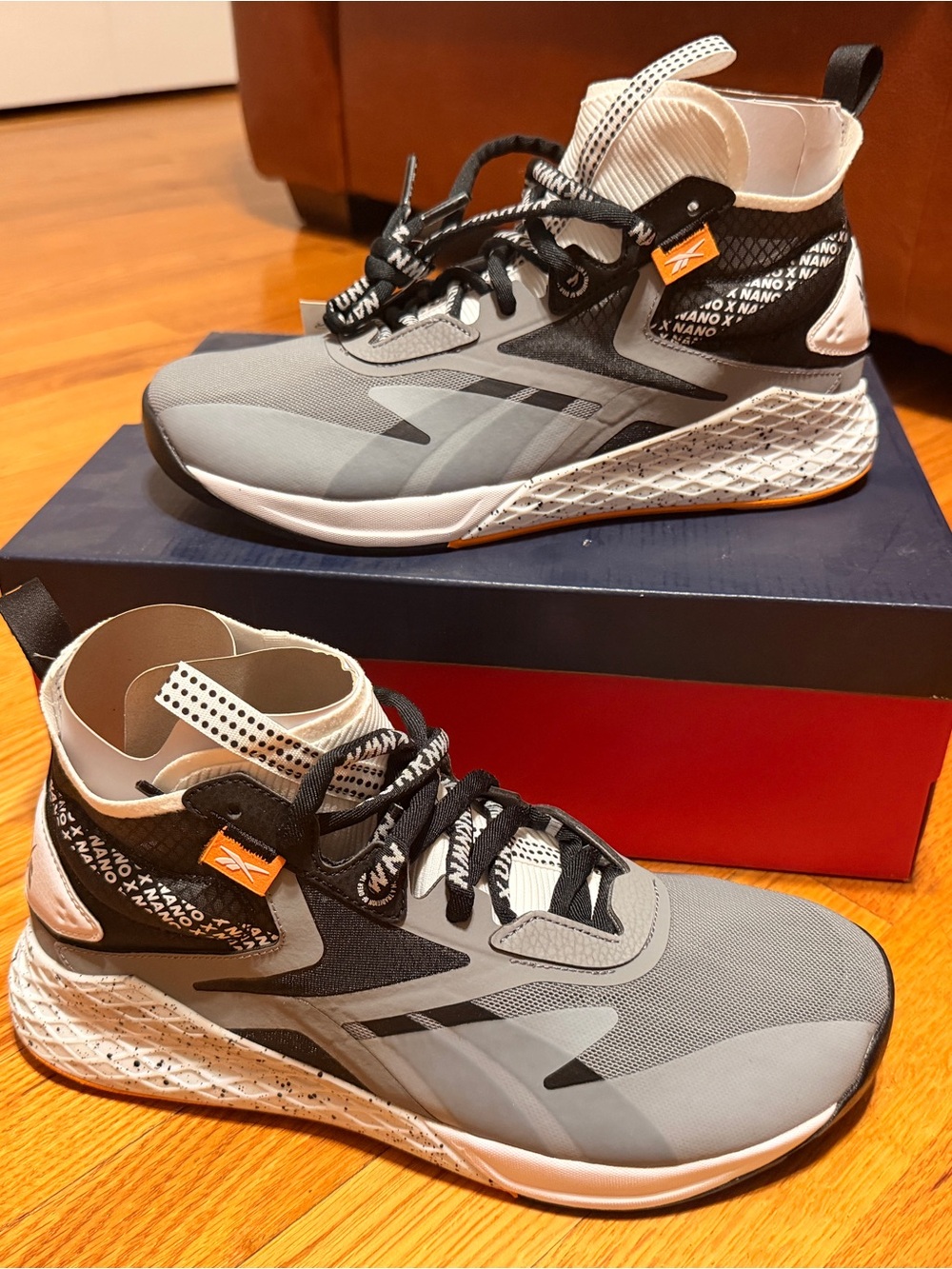 Reebok Men’s Nano X Unknown CrossFit Gray, Black and White High-Top Sneakers